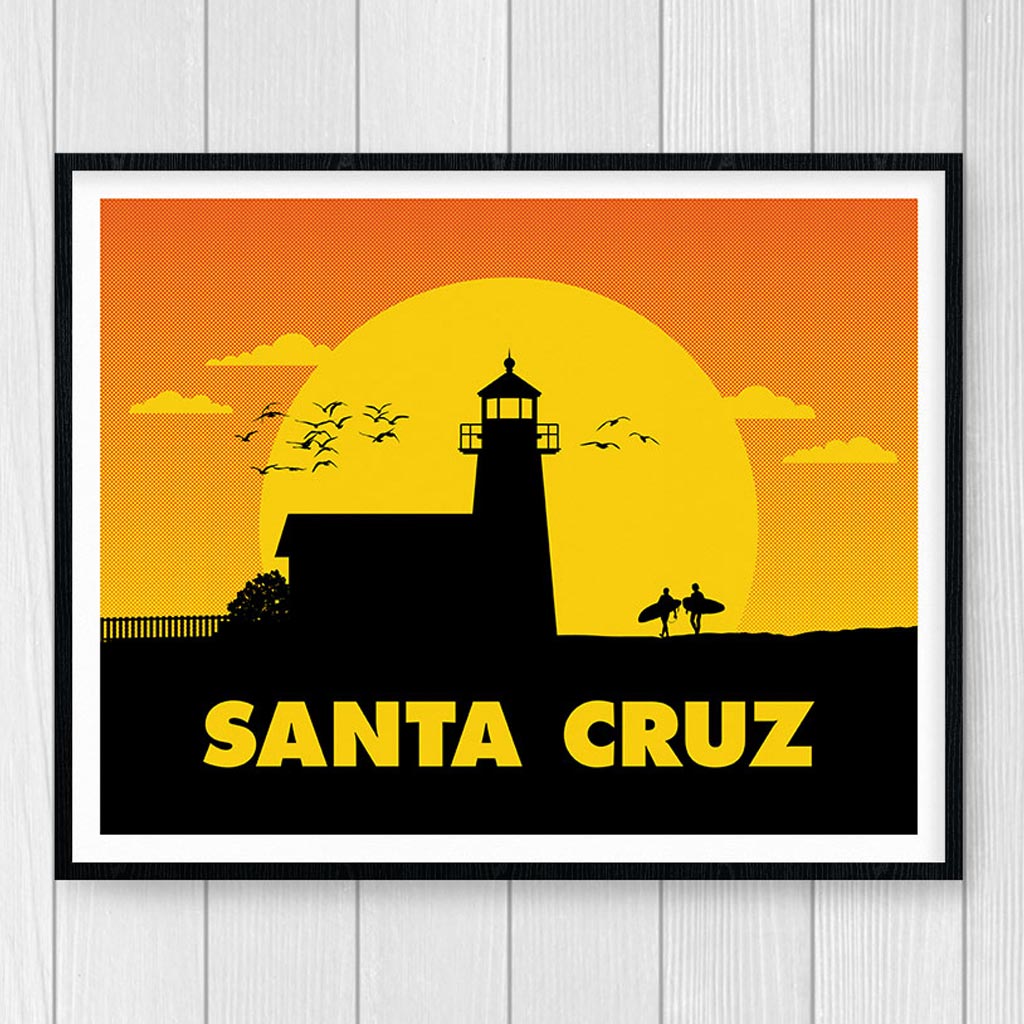 Santa Cruz lighthouse art print