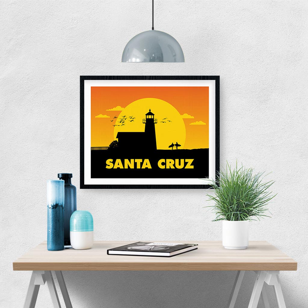Santa Cruz lighthouse art print