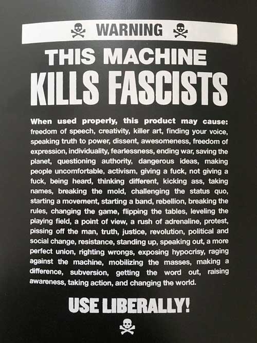This machine kills fascists skateboard detail