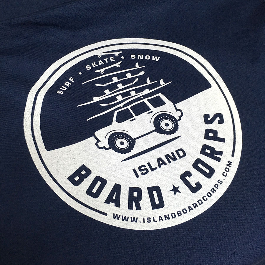 Island Board Corps t-shirt detail