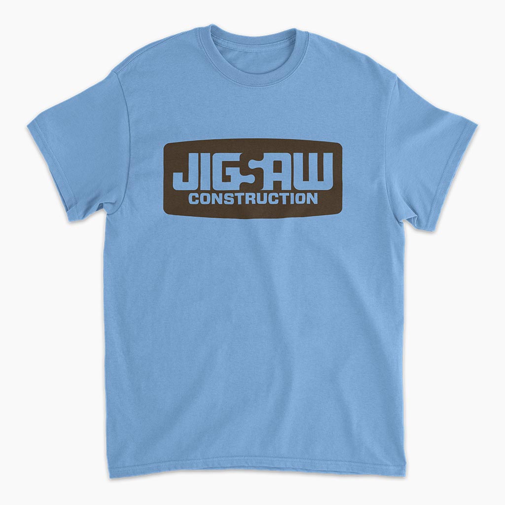 Jigsaw logo applied to a t-shirt